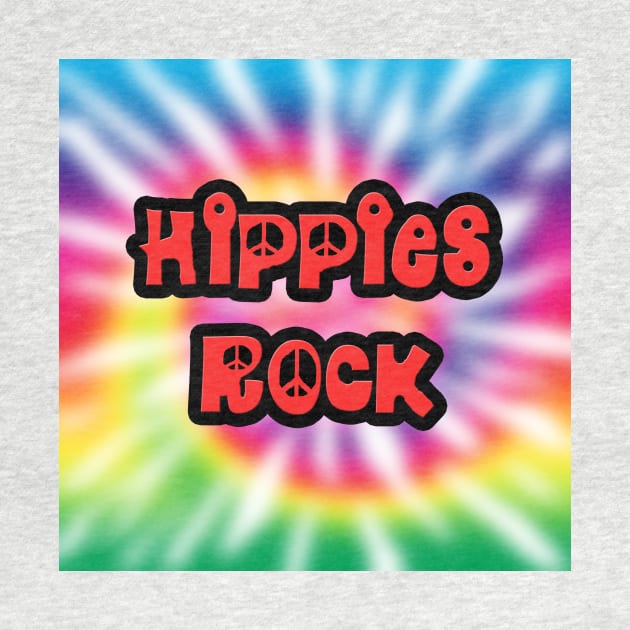 Vintage Hippies Rock Tie Dye by oldrockerdudes